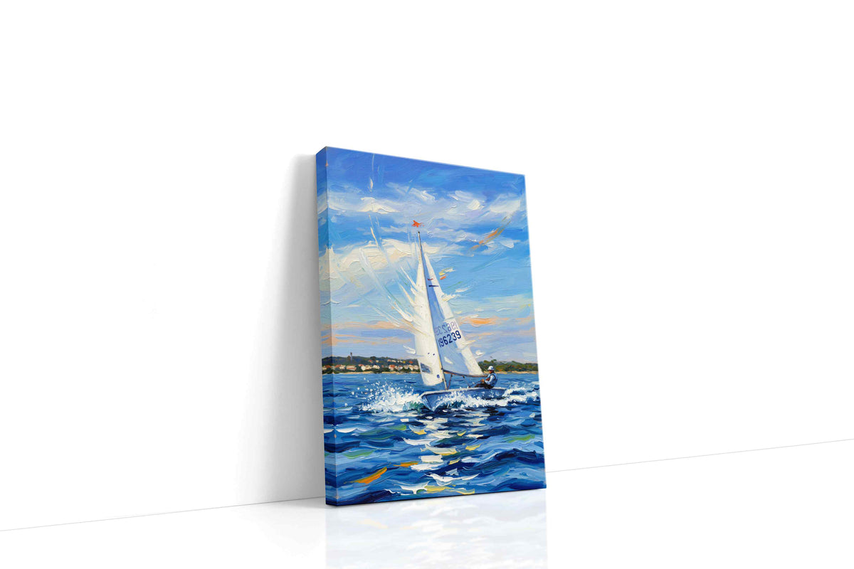 Breezy Regatta Dreams sailing canvas print, gallery-wrapped, ready to hang