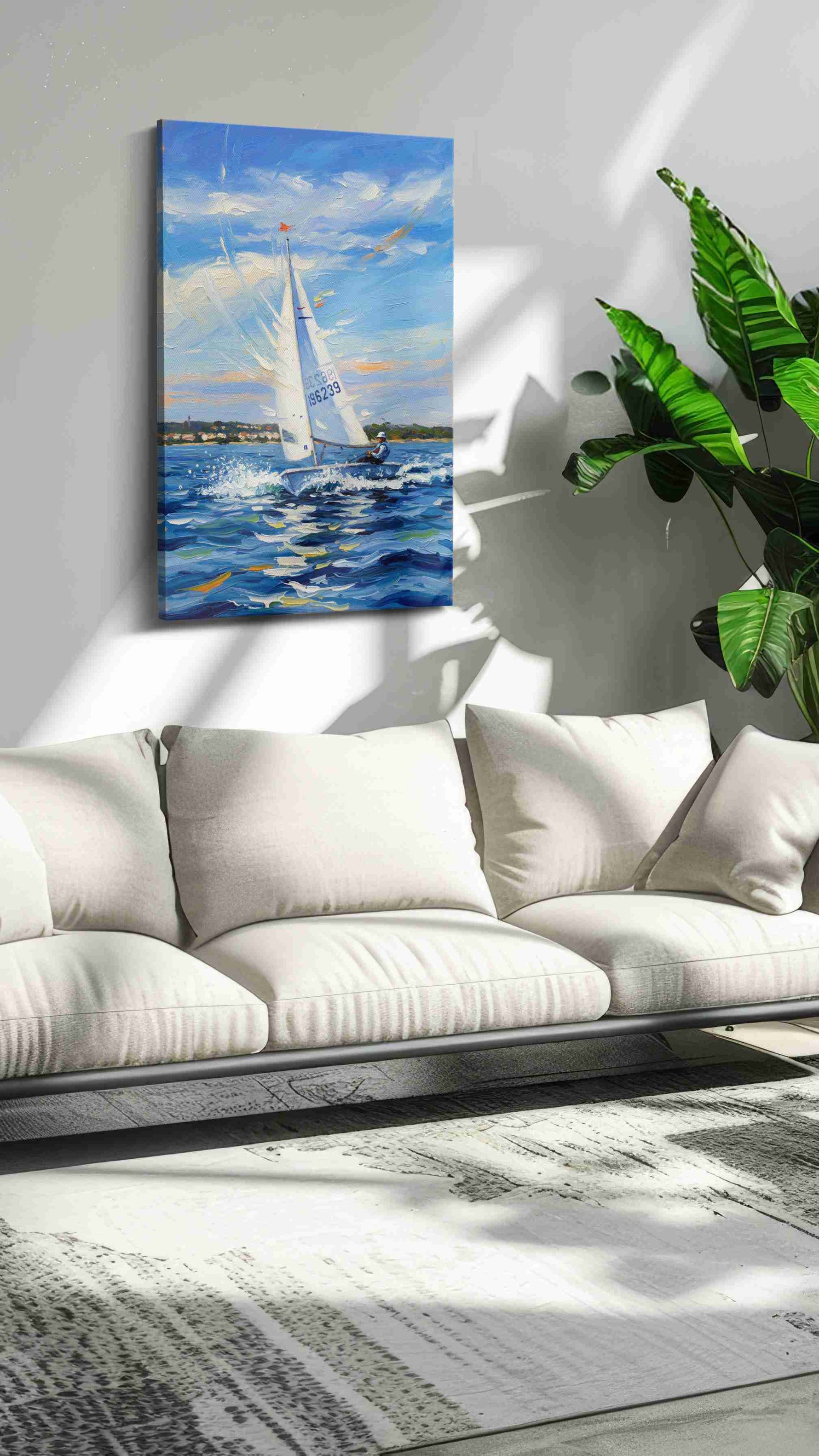 Breezy Regatta Dreams – sailing canvas wall art, gallery-wrapped, ready to hang