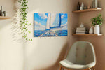 Sailing Under the Sunlit Sky sailing canvas print, hanging on wall — view 2