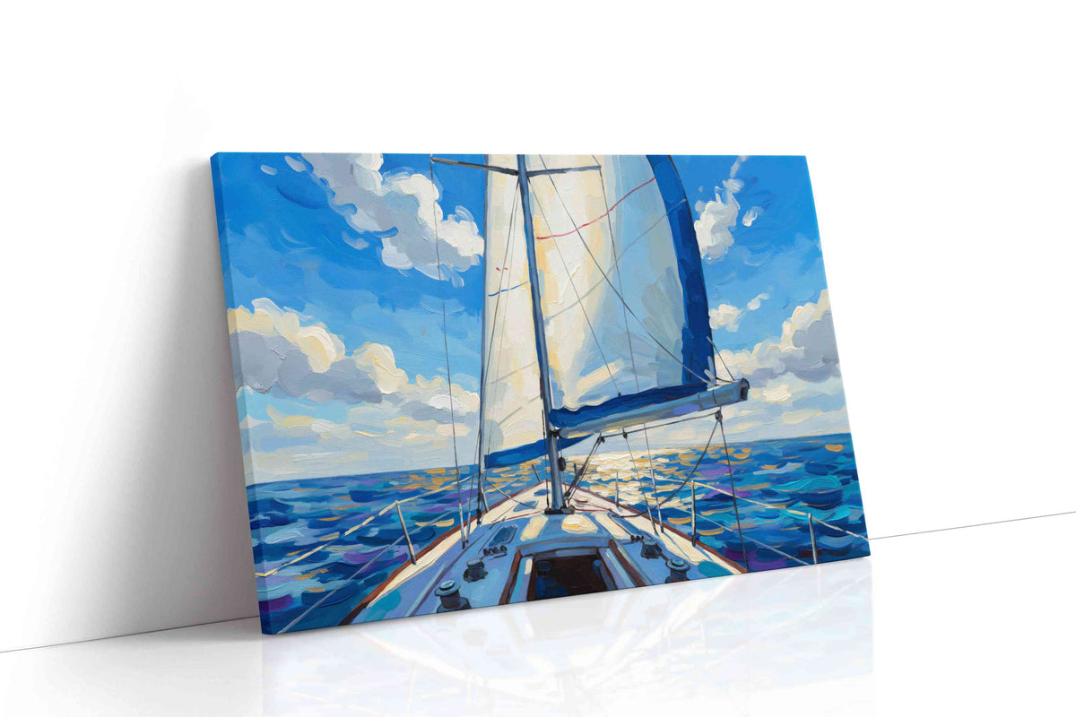 Sailing Under the Sunlit Sky sailing canvas print gallery-wrapped landscape canvas studio shot