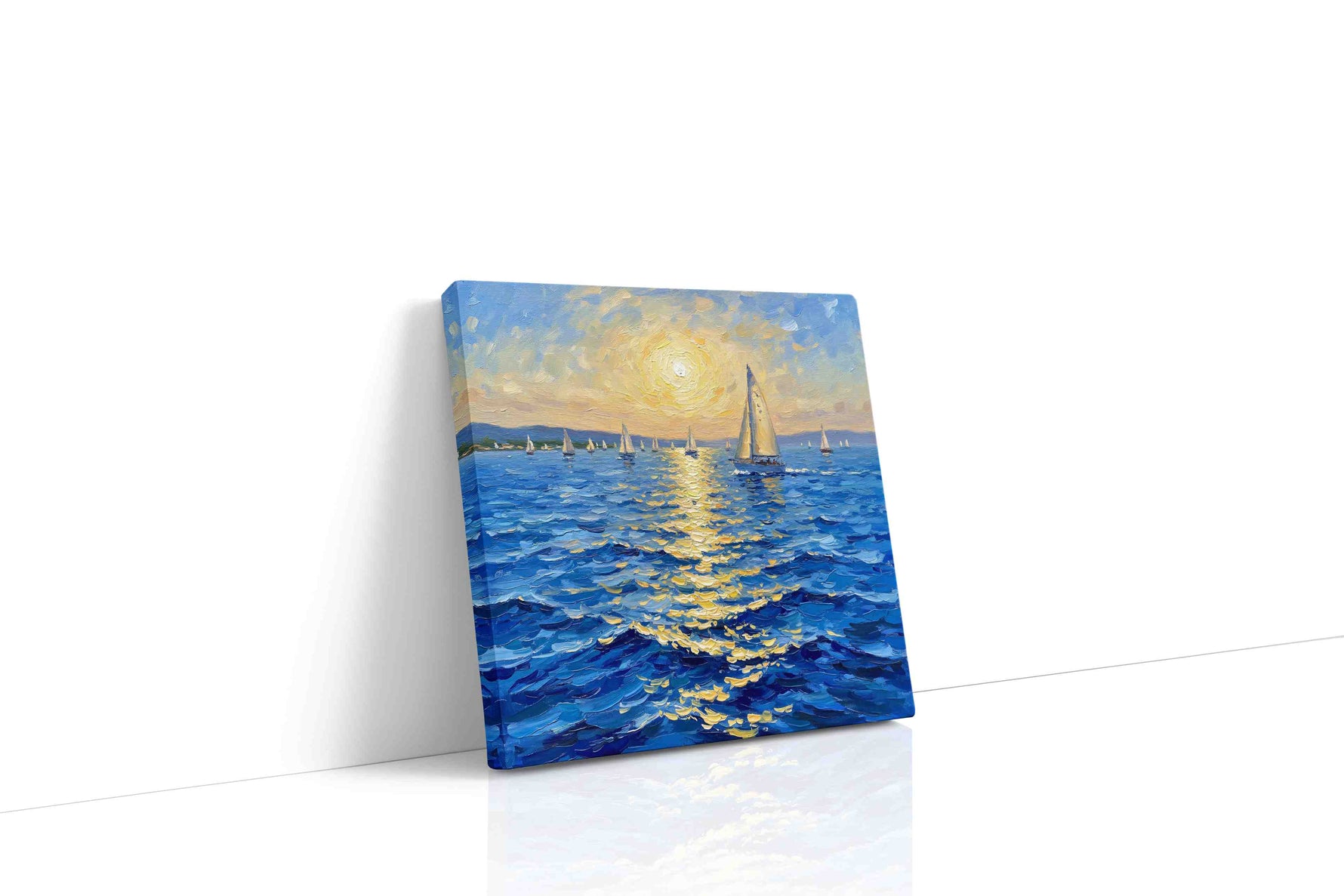 Sailing into the Golden Horizon sailing canvas print, gallery-wrapped, ready to hang