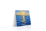 Sailing into the Golden Horizon sailing canvas print gallery-wrapped square canvas studio shot
