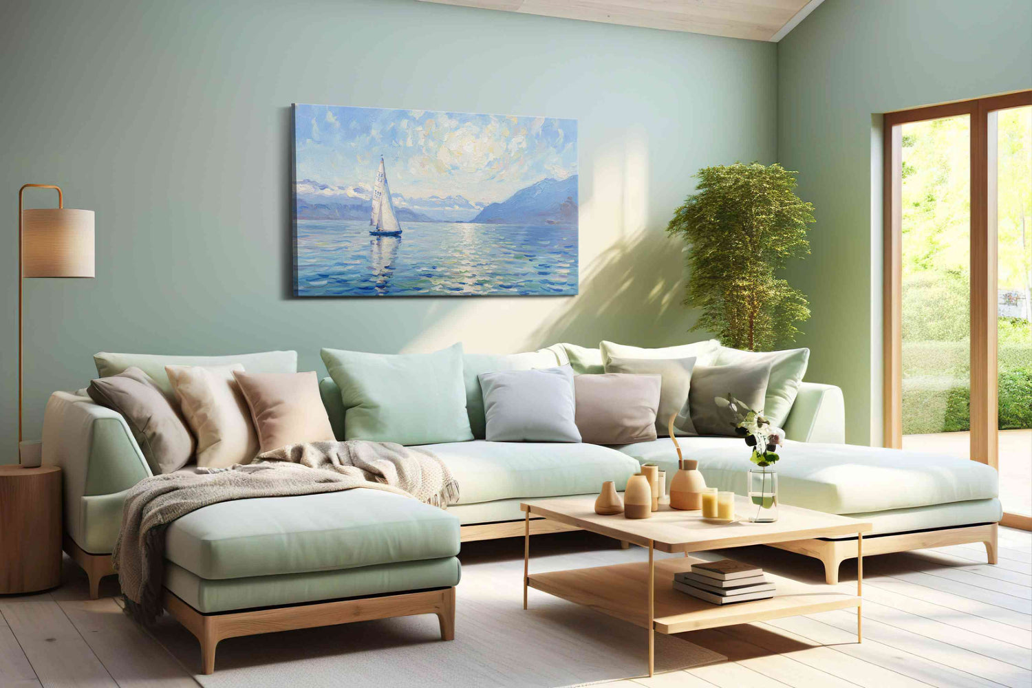 Sailing into the Sunlit Horizon – sailing canvas wall art, gallery-wrapped, ready to hang