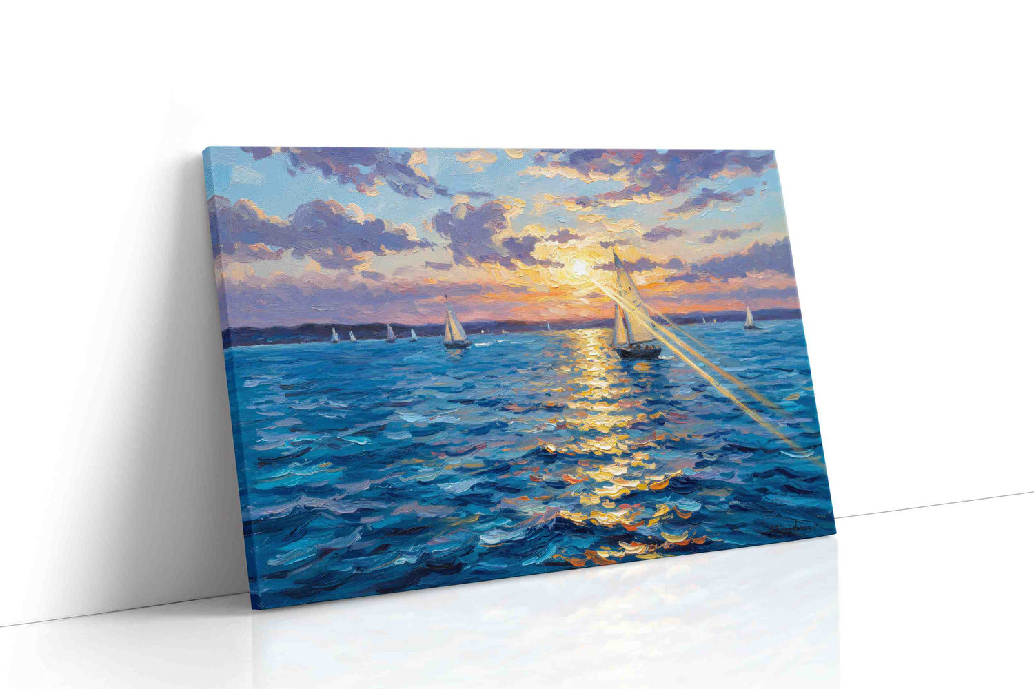 Sailing into the Sunset sailing canvas print, gallery-wrapped, ready to hang