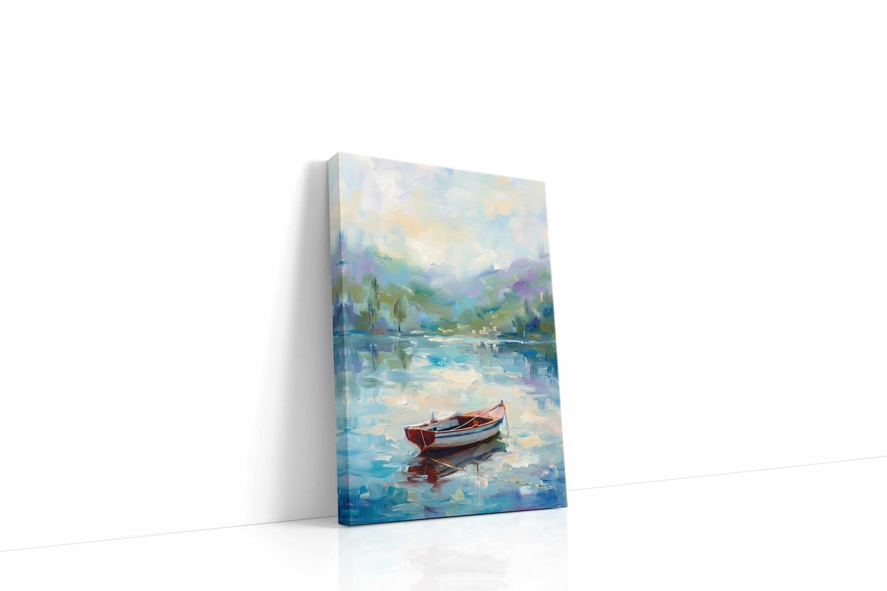 Serenity on Still Waters landscape canvas print gallery-wrapped portrait canvas studio shot