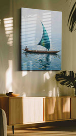 Serenity on the Open Sea sailing canvas print, on wall, lifestyle preview