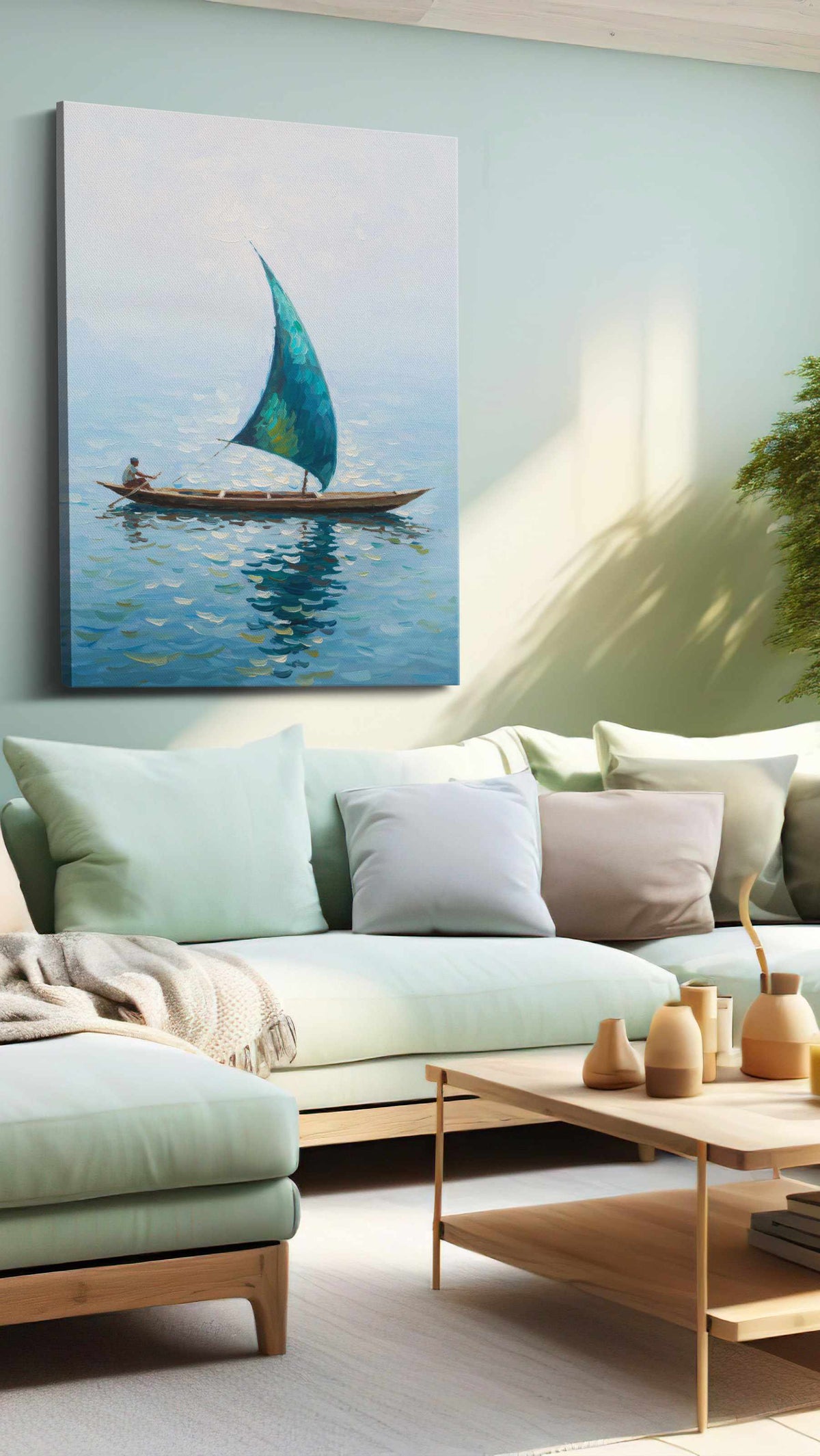 Serenity on the Open Sea – sailing canvas wall art, gallery-wrapped, ready to hang