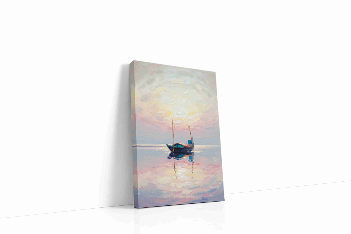Silent Reflections at Dawn sailing canvas print gallery-wrapped portrait canvas studio shot