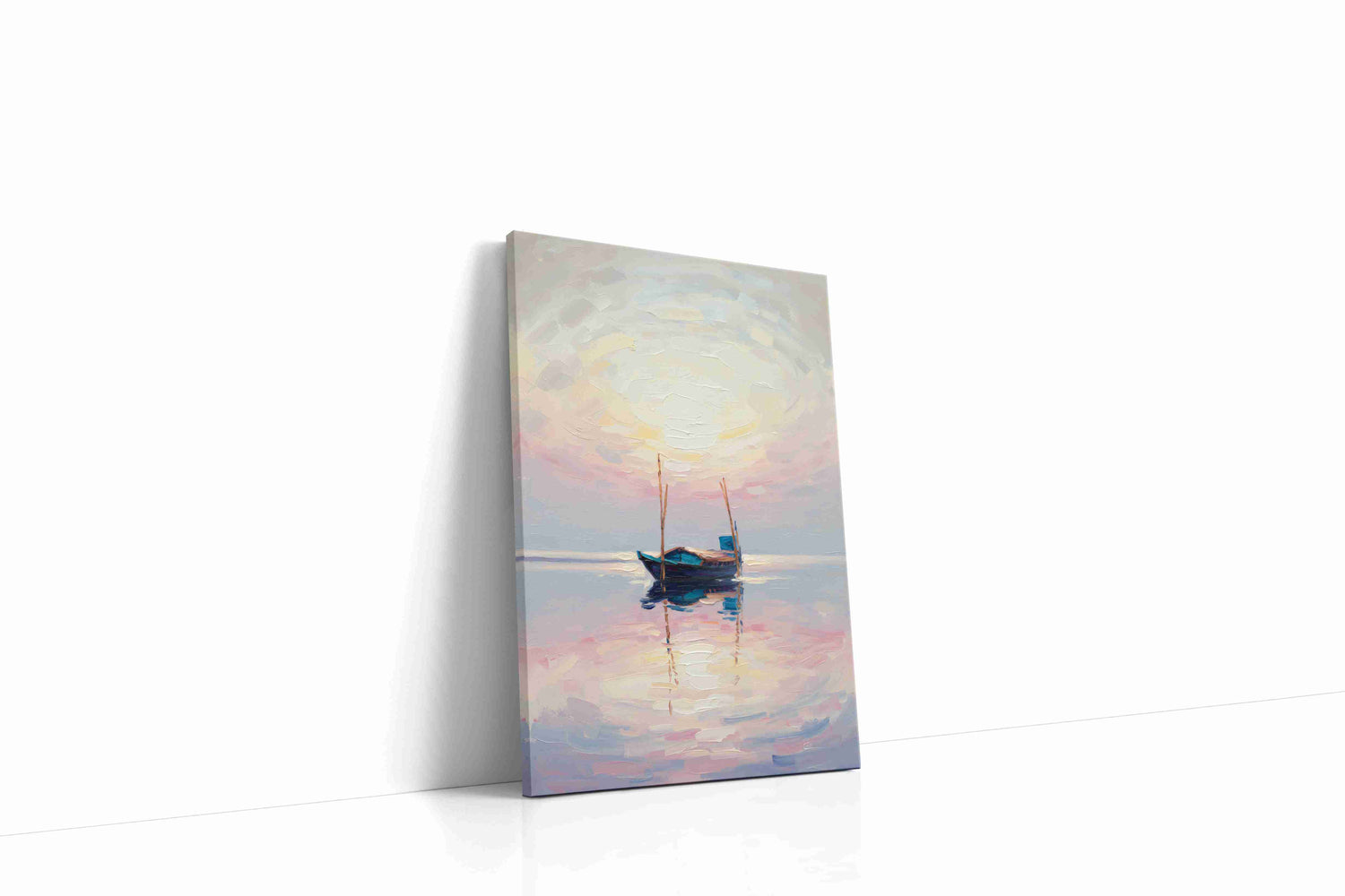 Silent Reflections at Dawn sailing canvas print, gallery-wrapped, ready to hang