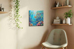 Aquatic Symphony of Color sealife canvas print, displayed in a living room
