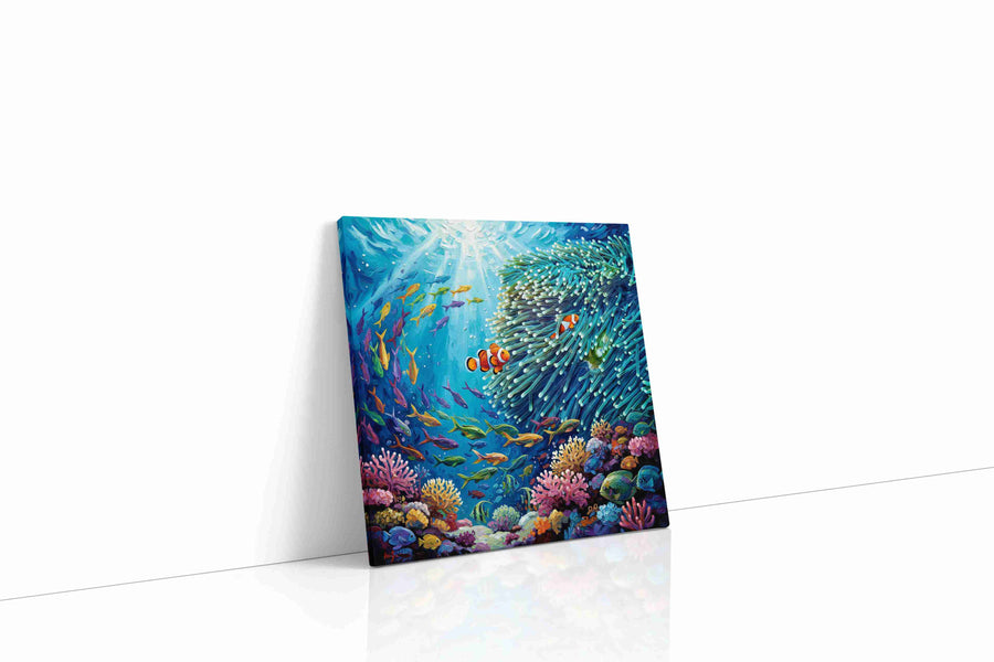 Aquatic Symphony of Color sealife canvas print, gallery-wrapped, ready to hang