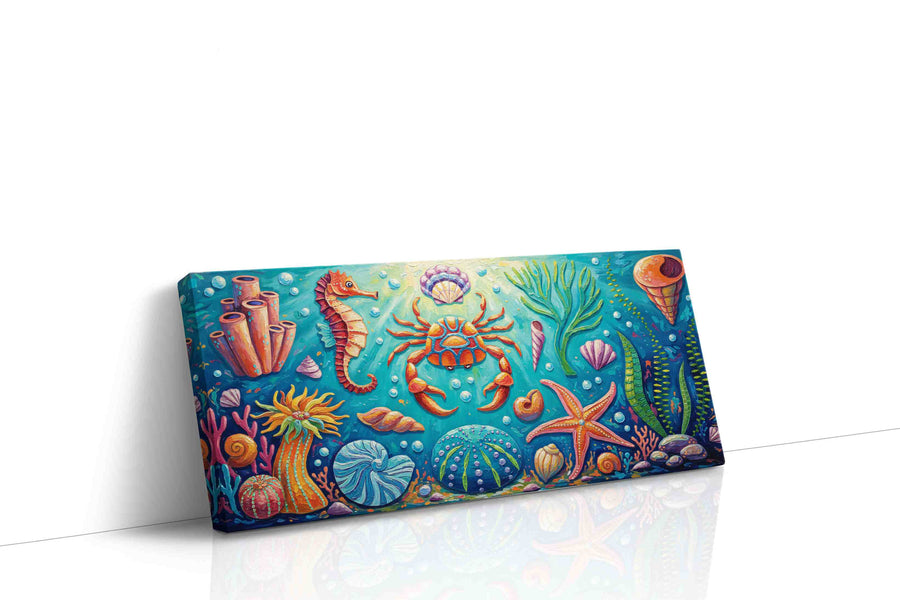 Aquatic Symphony of Colors sealife canvas print gallery-wrapped landscape canvas studio shot