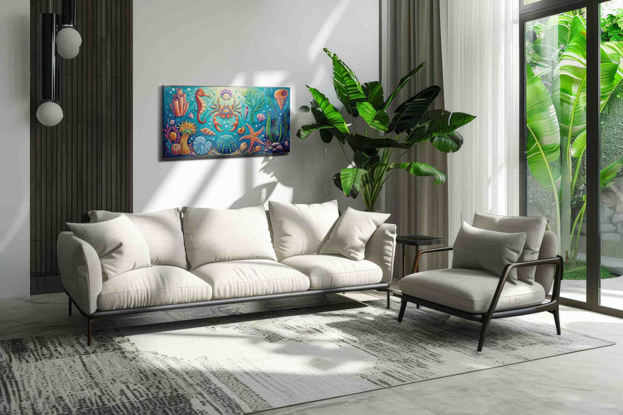 Aquatic Symphony of Colors – sealife canvas wall art, gallery-wrapped, ready to hang