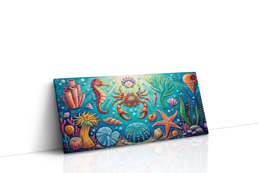 Aquatic Symphony of Colors sealife canvas print, gallery-wrapped, ready to hang