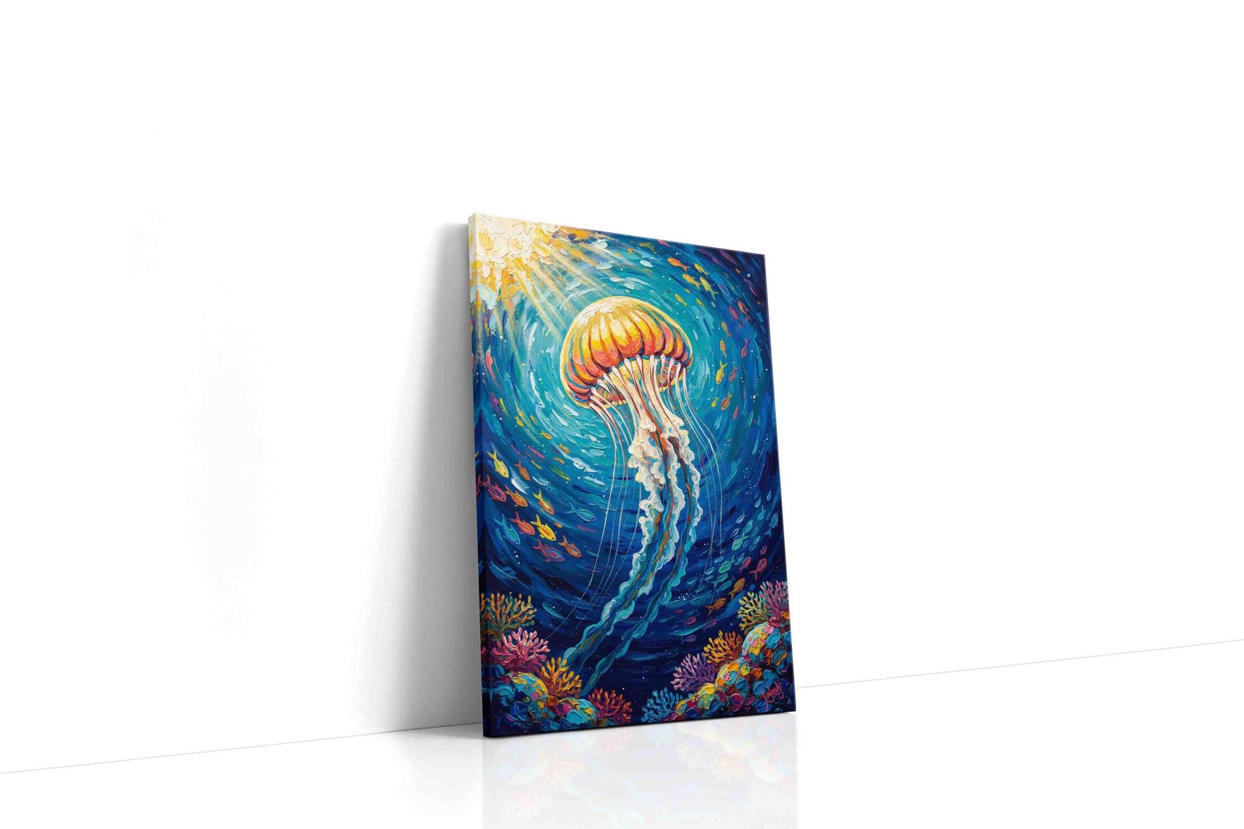 Celestial Drift sealife canvas print, gallery-wrapped, ready to hang
