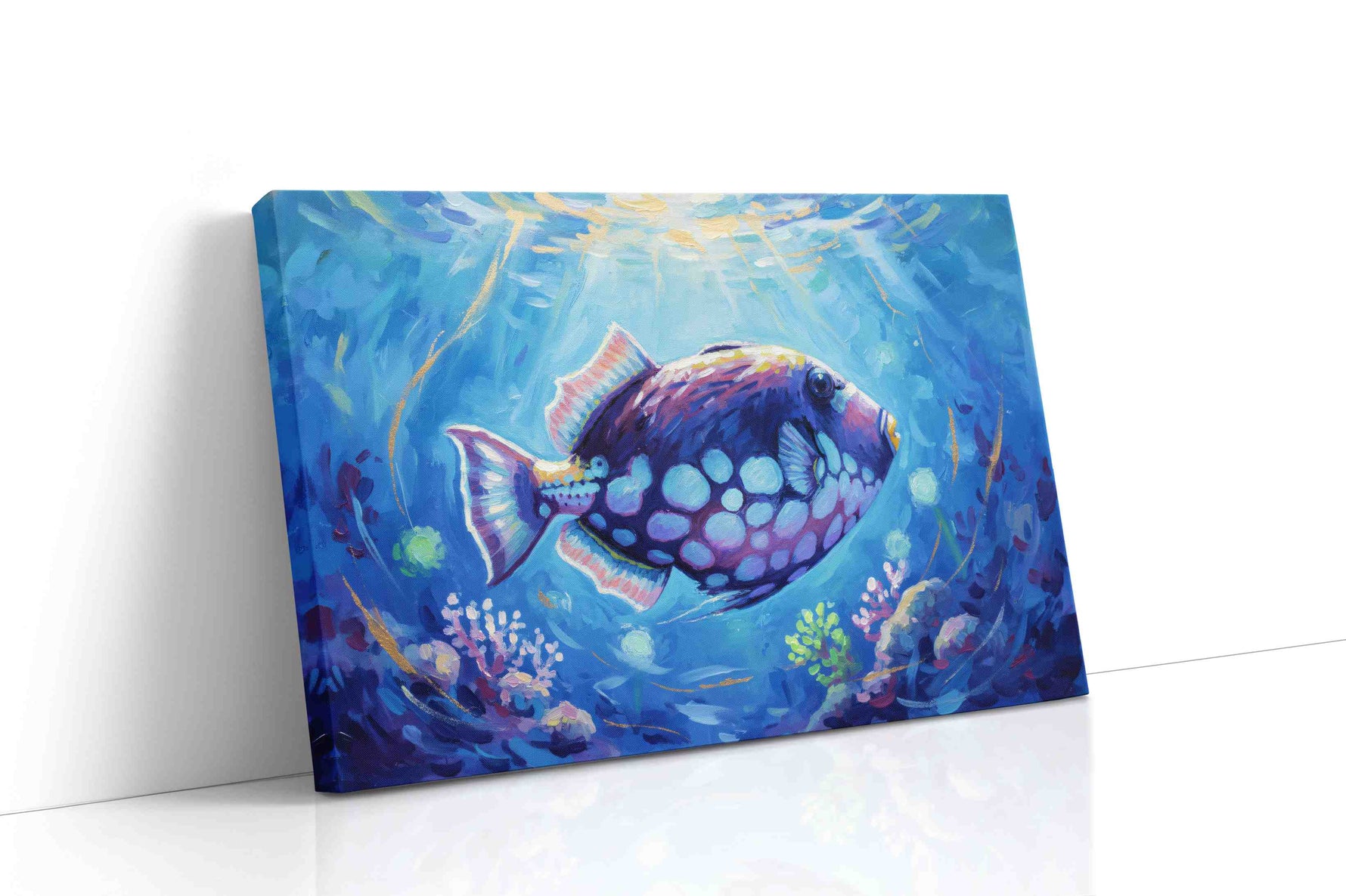 Celestial Reef Dreams sealife canvas print gallery-wrapped landscape canvas studio shot