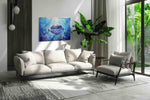 Celestial Reef Dreams sealife canvas print in a modern interior mockup