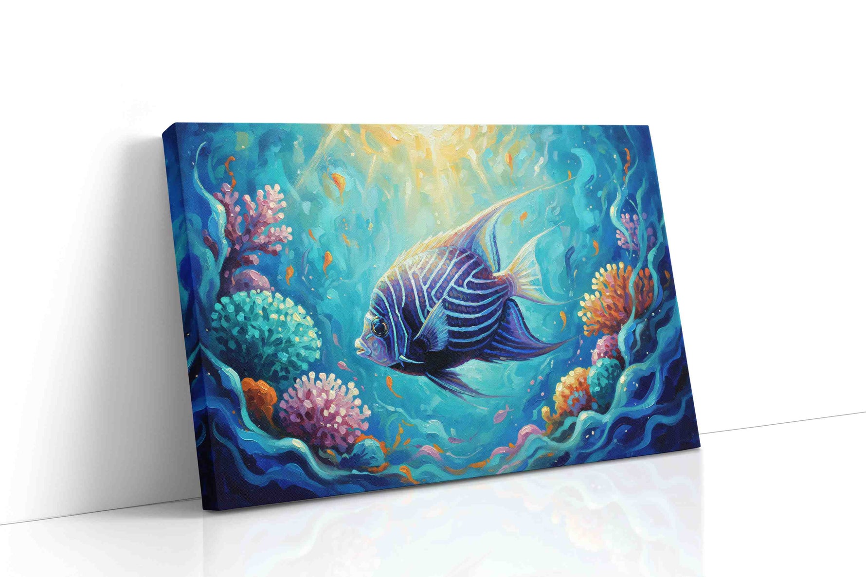 Celestial Reef Symphony sealife canvas print, gallery-wrapped, ready to hang