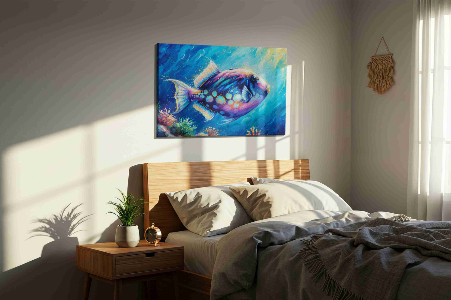Celestial Reef Voyage – sealife canvas wall art, gallery-wrapped, ready to hang