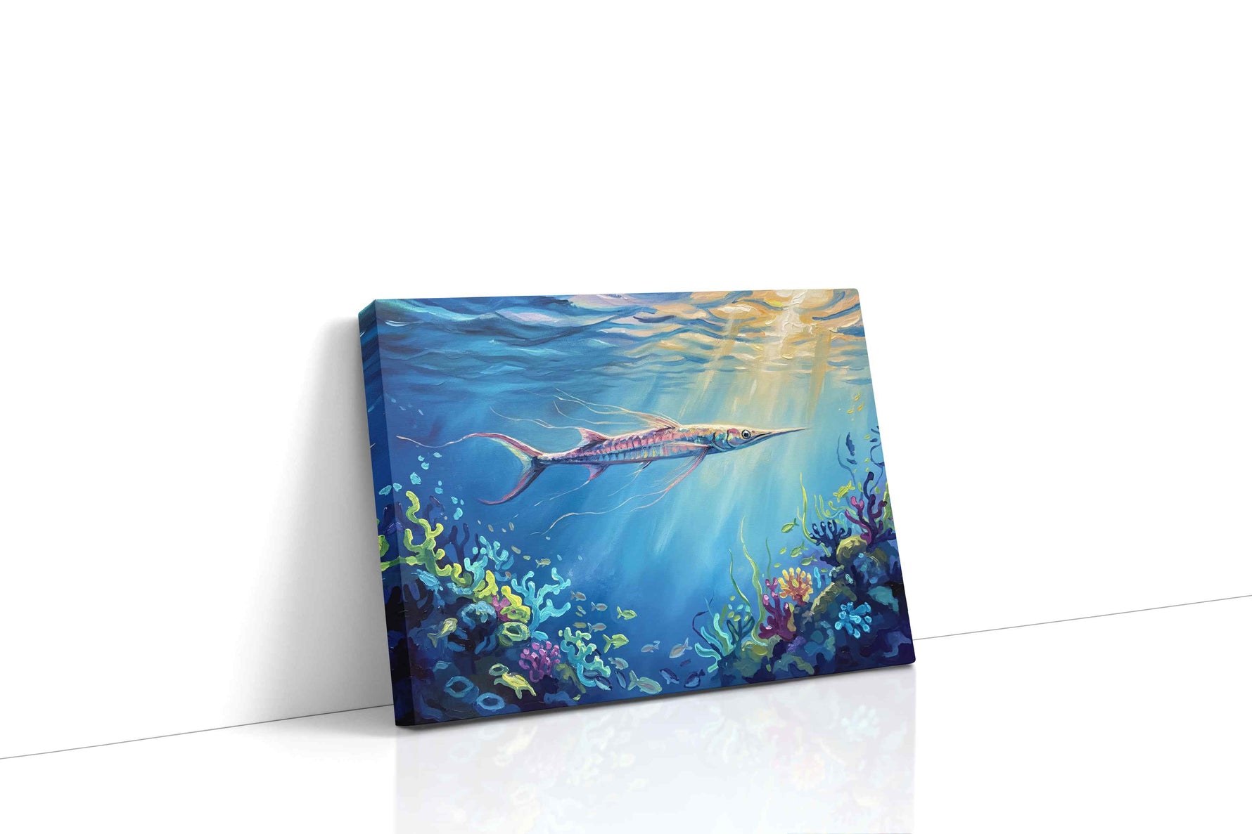 Celestial Underwater Ballet sealife canvas print gallery-wrapped landscape canvas studio shot