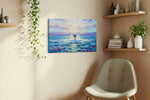 Celestial Whale Symphony sealife canvas print styled in a living room