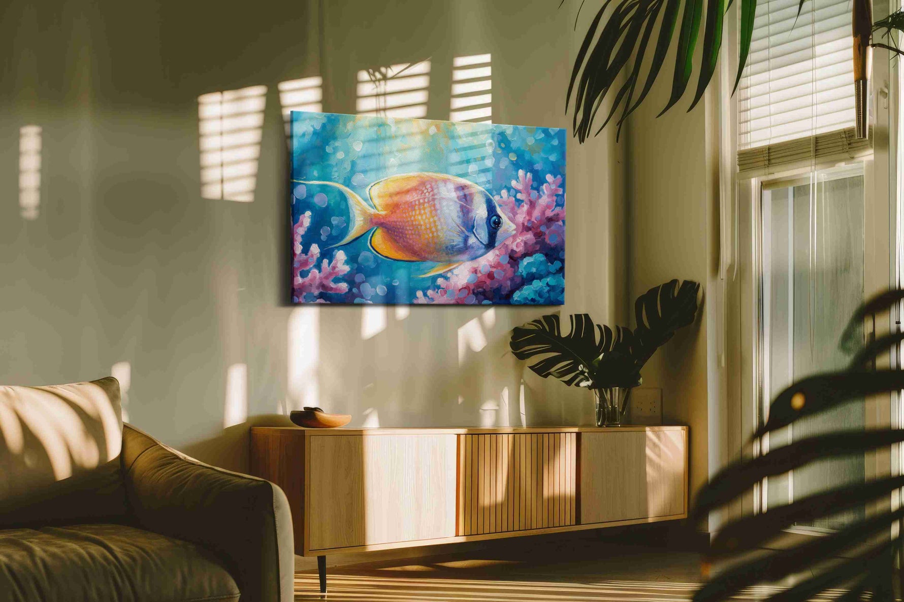 Coral Kingdom Majesty – sealife canvas wall art, gallery-wrapped, ready to hang