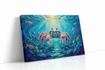 Crab's Undersea Symphony sealife canvas print, gallery-wrapped, ready to hang