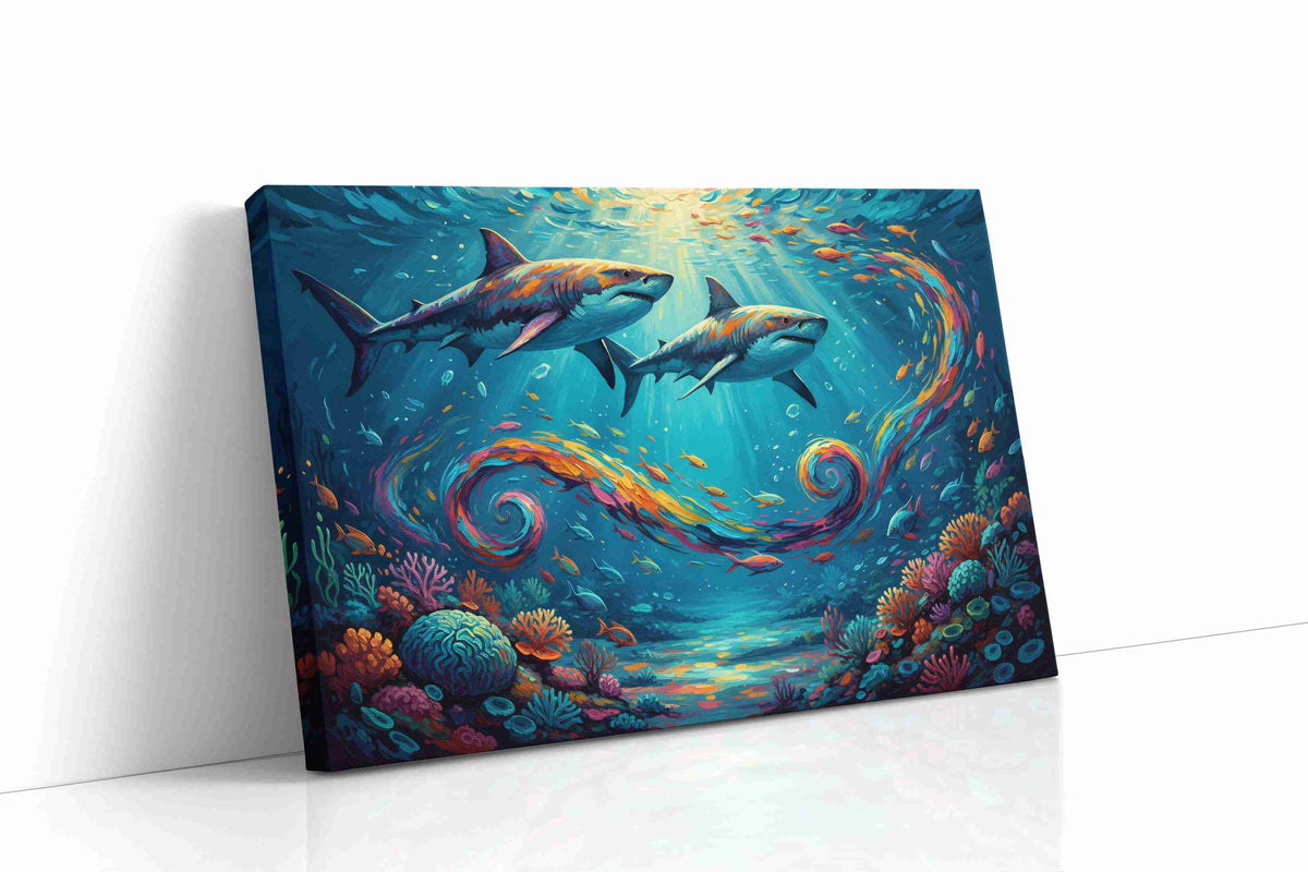 Currents of Colorful Depths sealife canvas print, gallery-wrapped, ready to hang