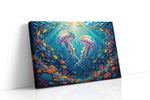 Dance of the Jellyfish sealife canvas print, gallery-wrapped, ready to hang