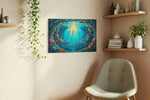 Dancing in the Deep sealife canvas print in a living room scene