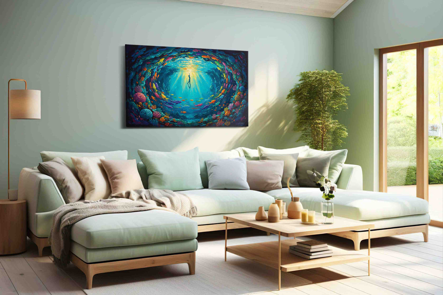 Dancing in the Deep – sealife canvas wall art, gallery-wrapped, ready to hang