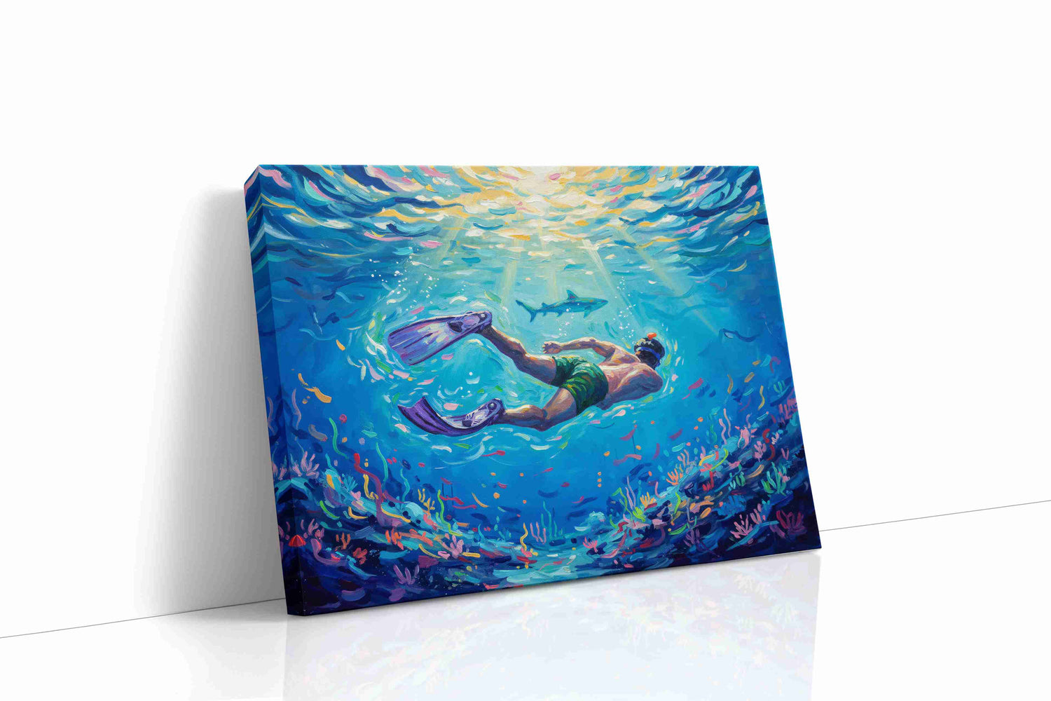 Diving into Serenity sealife canvas print, gallery-wrapped, ready to hang