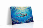 Diving into Serenity sealife canvas print gallery-wrapped landscape canvas studio shot