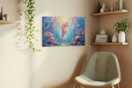 Enchanted Seahorse Symphony sealife canvas print, hanging on wall — view 4