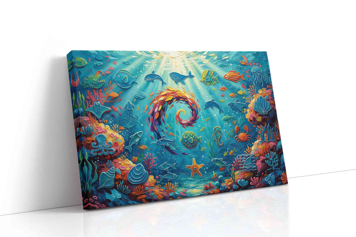 Eternal Dance of the Reef sealife canvas print, gallery-wrapped, ready to hang