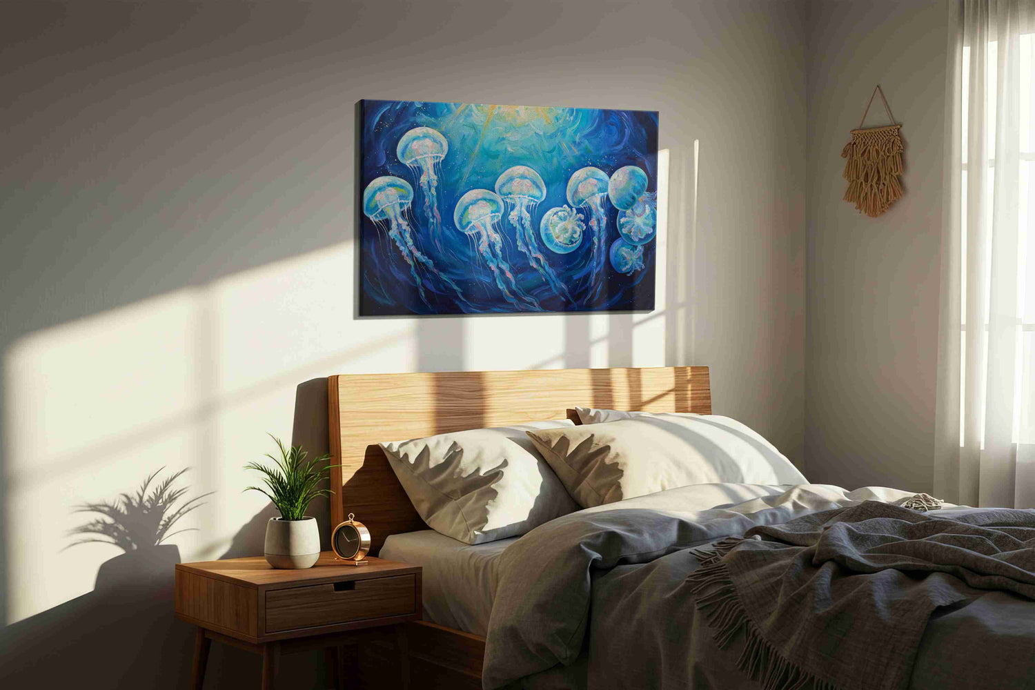 Ethereal Dance of Jellyfish – sealife canvas wall art, gallery-wrapped, ready to hang