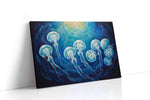 Ethereal Dance of Jellyfish sealife canvas print, gallery-wrapped, ready to hang