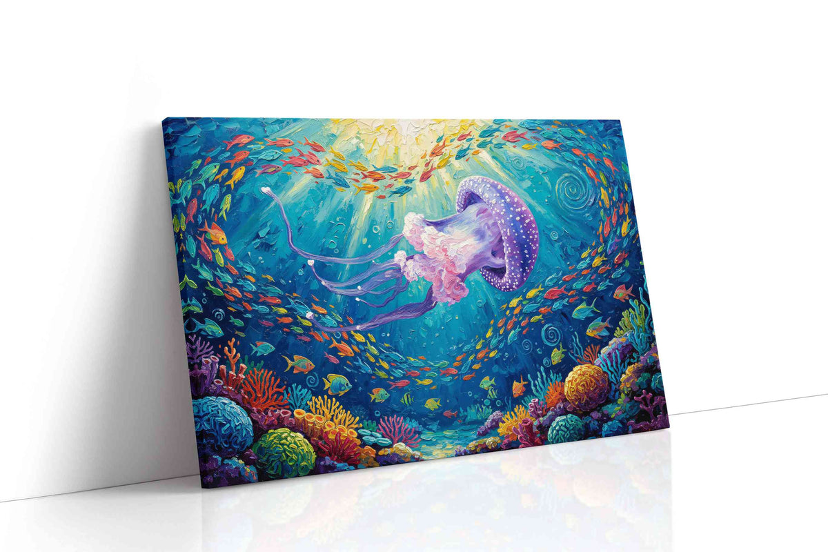 Ethereal Dance of the Deep III sealife canvas print gallery-wrapped landscape canvas studio shot