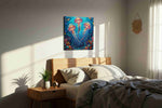 Ethereal Ocean Ballet sealife canvas print, displayed in a bedroom