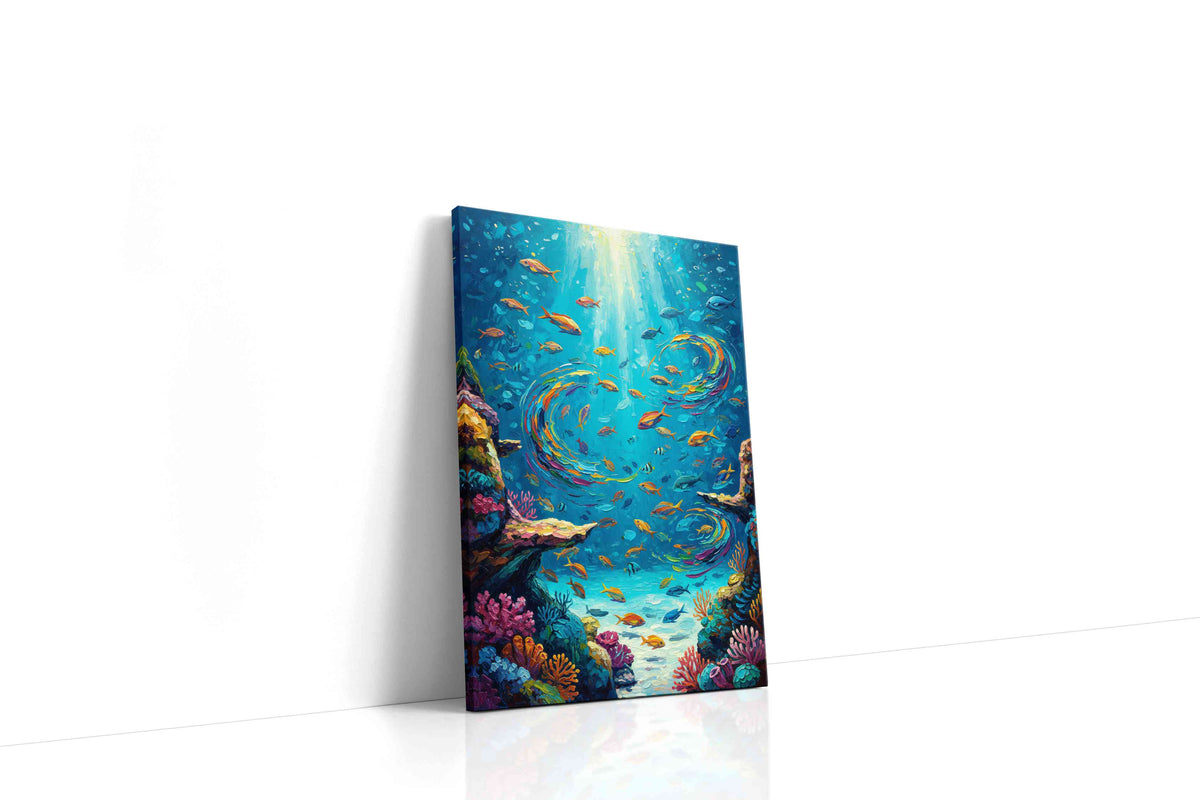 Ethereal Ocean Dance sealife canvas print, gallery-wrapped, ready to hang