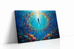 Ethereal Underwater Symphony sealife canvas print, gallery-wrapped, ready to hang