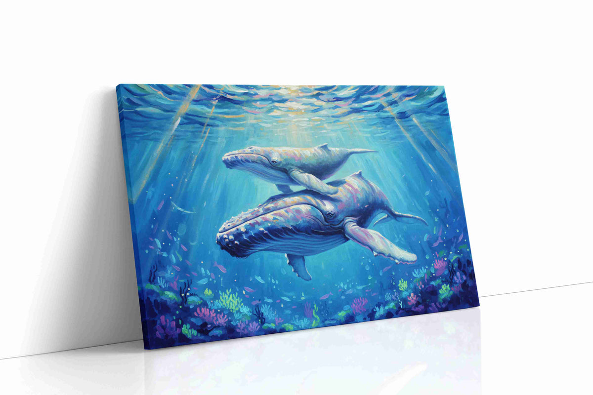 Gentle Giants of the Deep sealife canvas print, gallery-wrapped, ready to hang