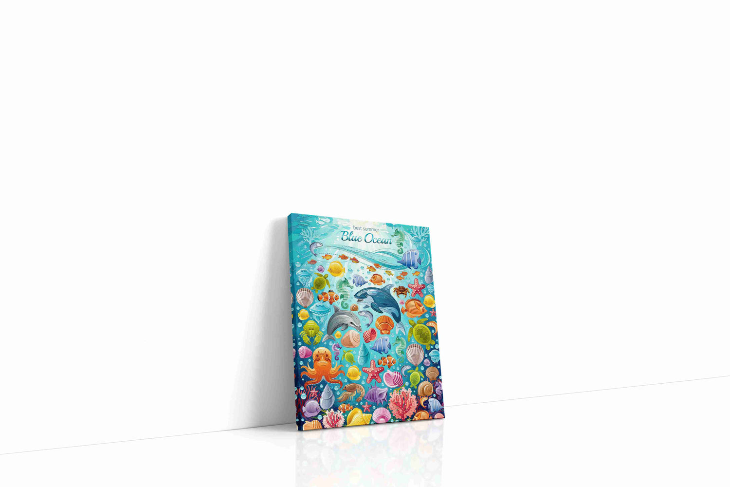 Harmony Under the Waves sealife canvas print, gallery-wrapped, ready to hang