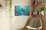 Harmony Under the Waves II sealife canvas print, displayed in a living room