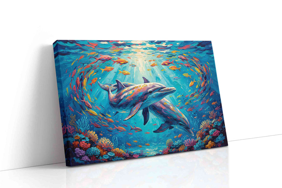 Harmony of the Ocean Dance sealife canvas print, gallery-wrapped, ready to hang