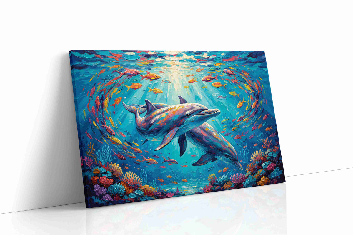 Harmony of the Ocean Dance sealife canvas print gallery-wrapped landscape canvas studio shot