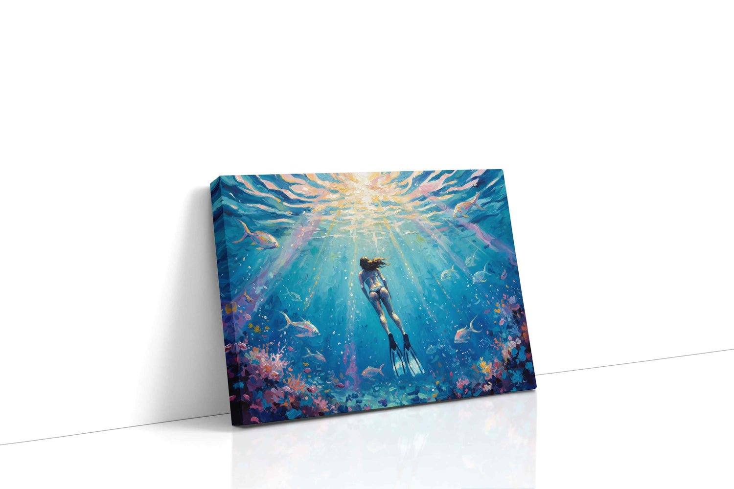 Into the Depths of Serenity sealife canvas print, gallery-wrapped, ready to hang