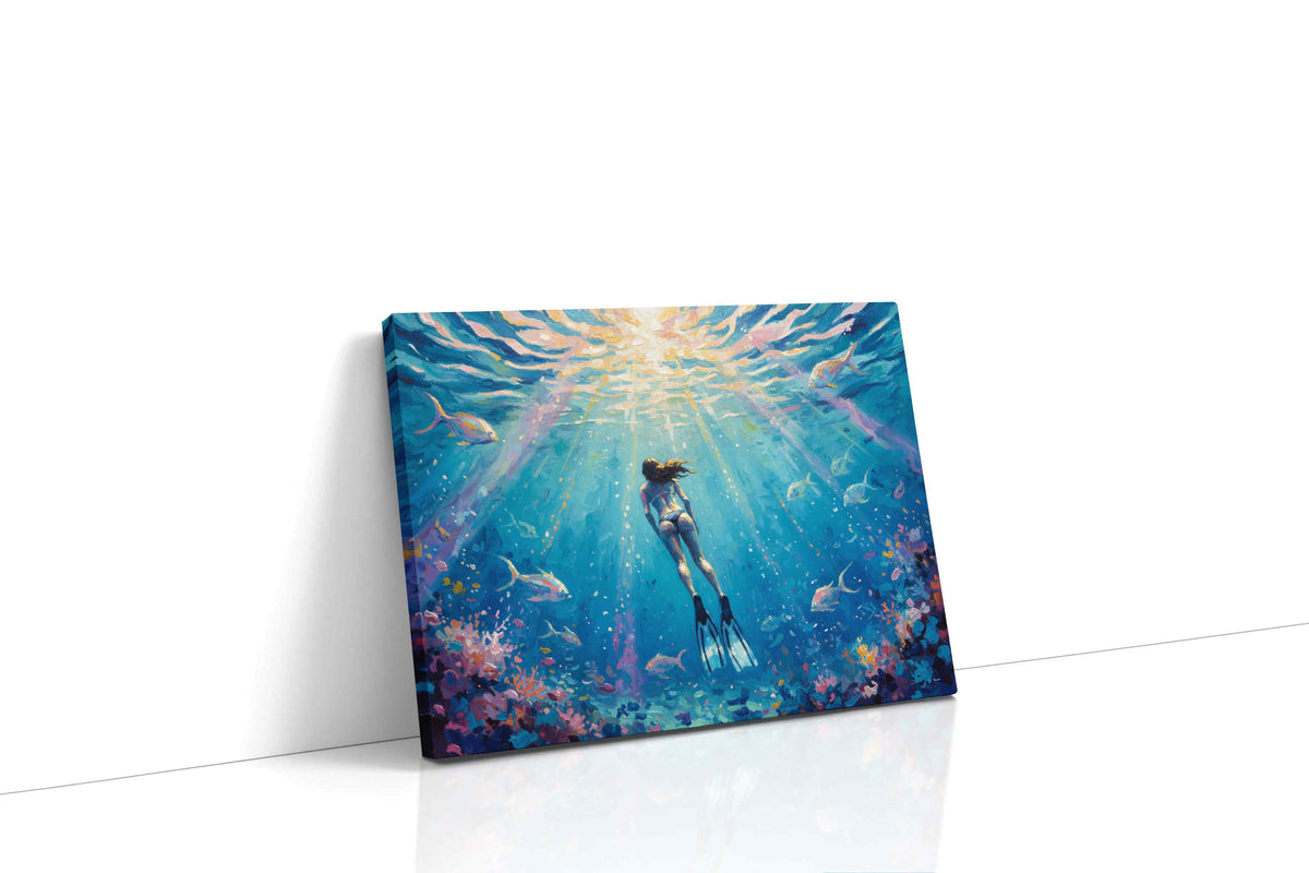 Into the Depths of Serenity sealife canvas print gallery-wrapped landscape canvas studio shot