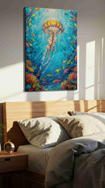 Jellyfish Symphony – sealife canvas wall art, gallery-wrapped, ready to hang
