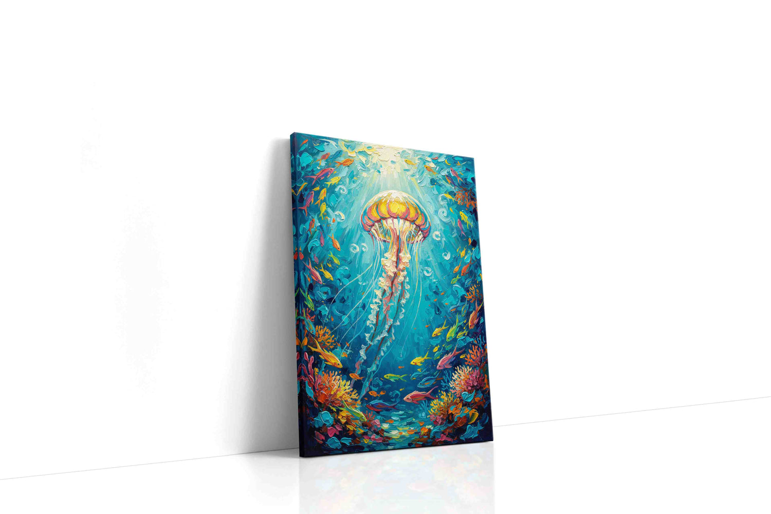 Jellyfish Symphony sealife canvas print, gallery-wrapped, ready to hang